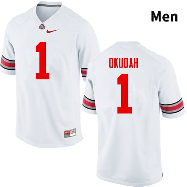 Ohio State Buckeyes Jeffrey Okudah Men's #1 White Game Stitched College Football Jersey